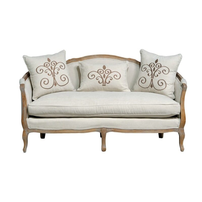 arched upholstered settee