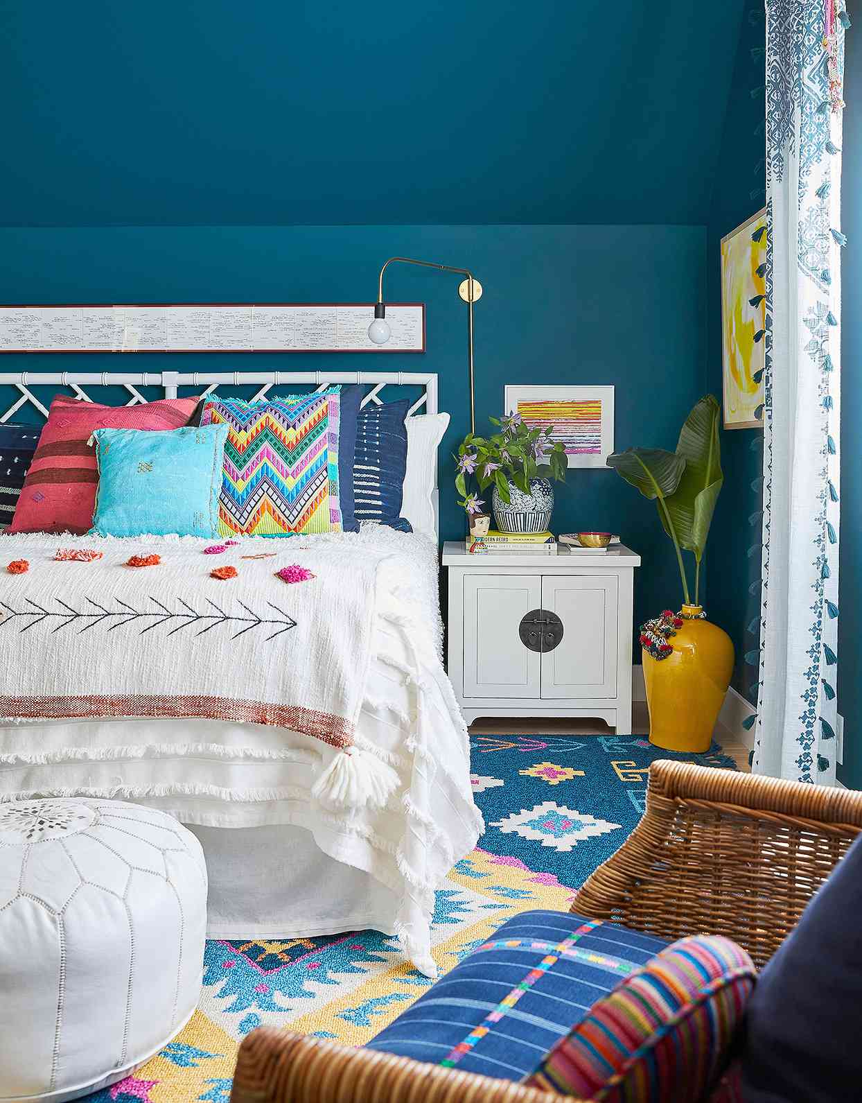 blue boho bedroom