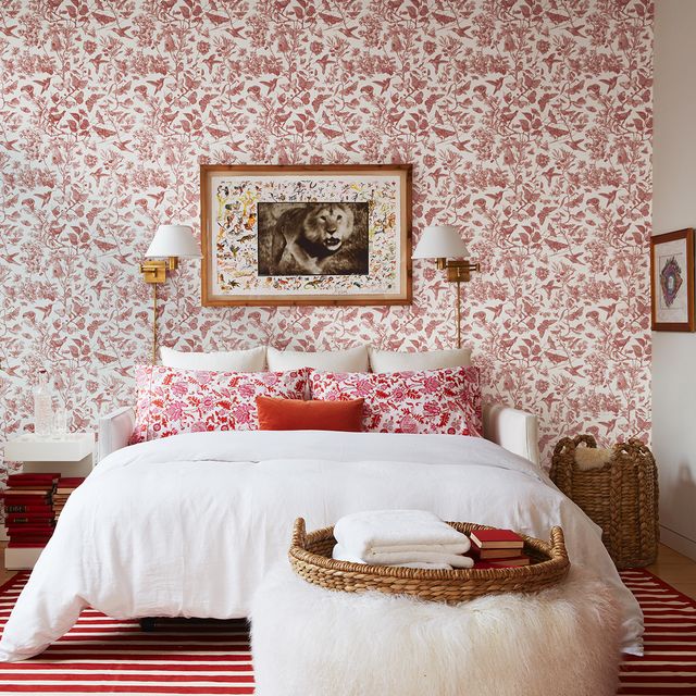 boho bedroom floral wallpaper