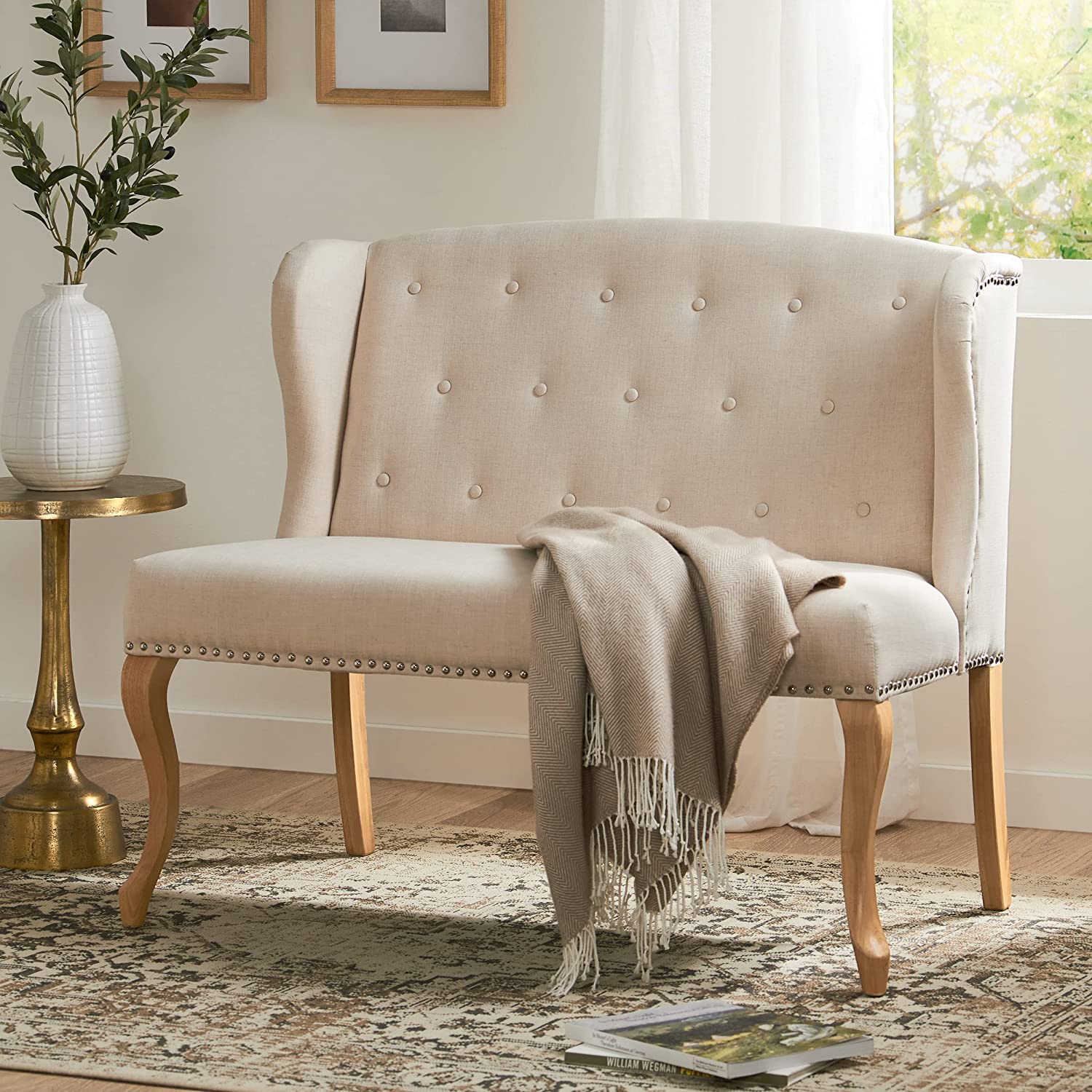 Upholstered Settee for a Cozy Corner