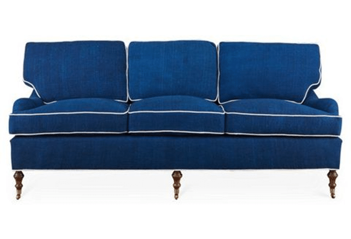 Blue Nantucket Roll-Arm Sofa