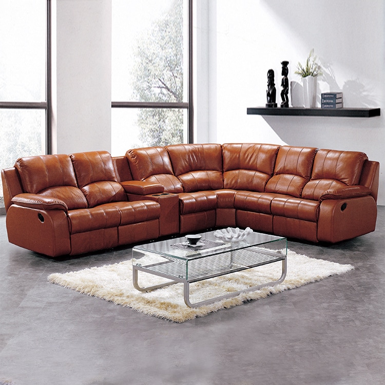 L-Shaped Leather Sectional Sofa