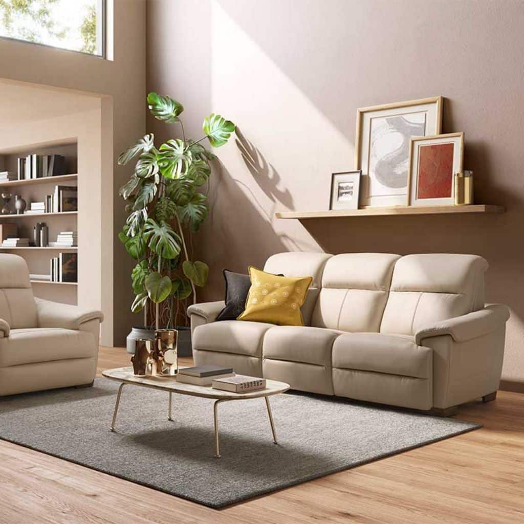 beige leather sofa 