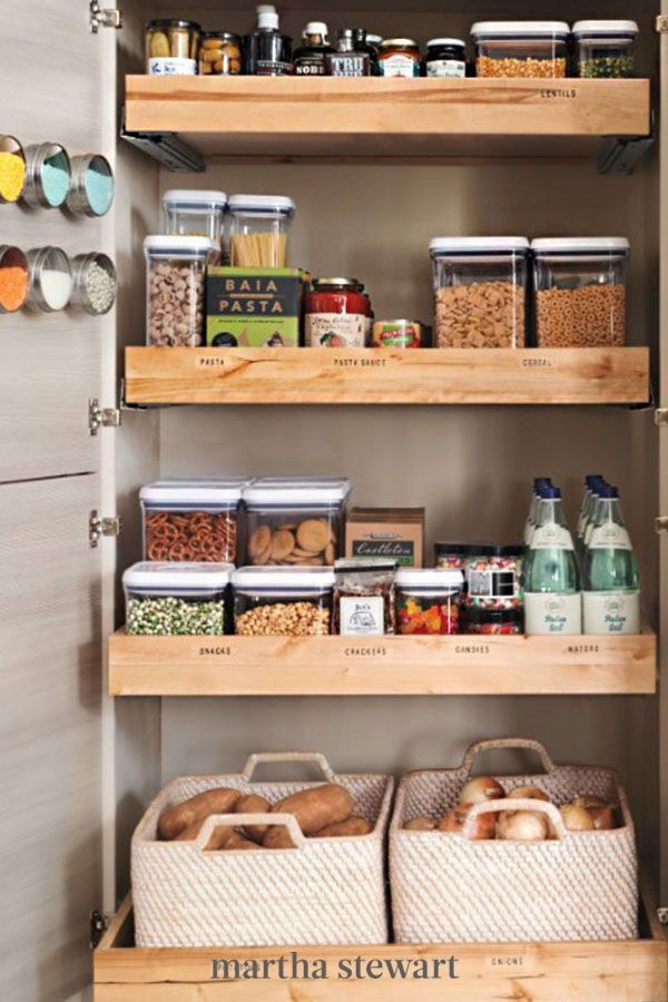 Add Baskets or Bins to the Inside of your Cabinets