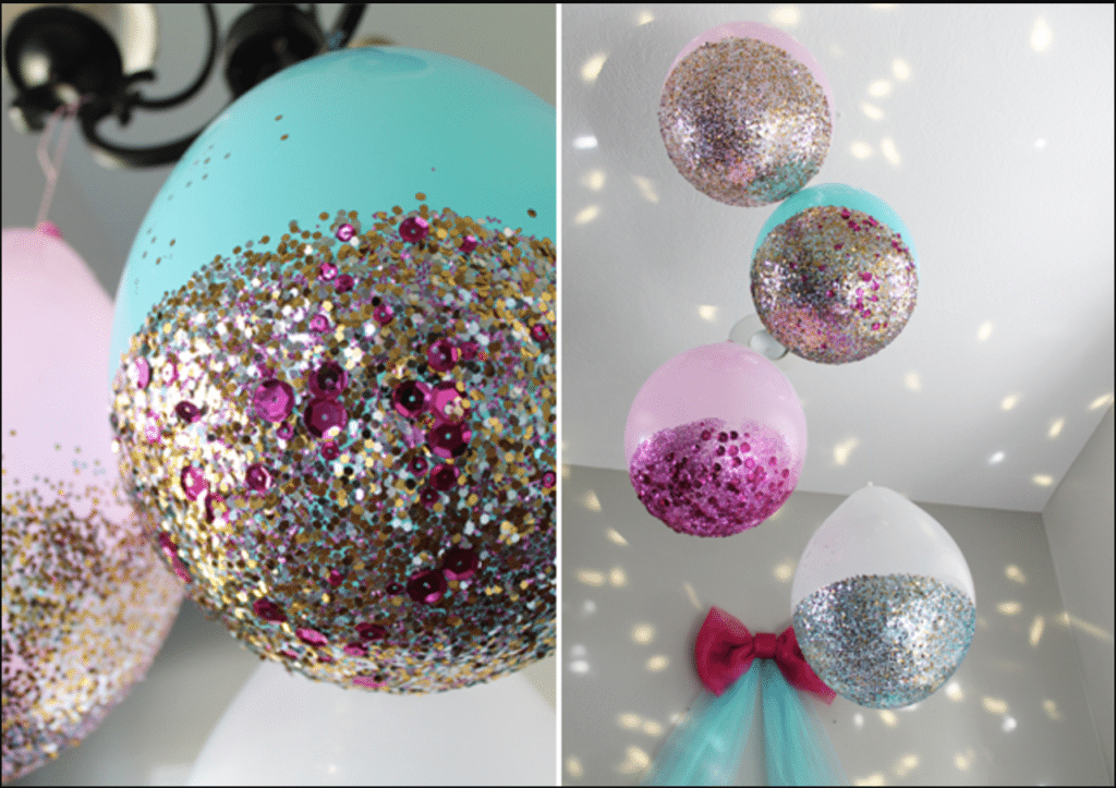Glitter Dipped Balloons