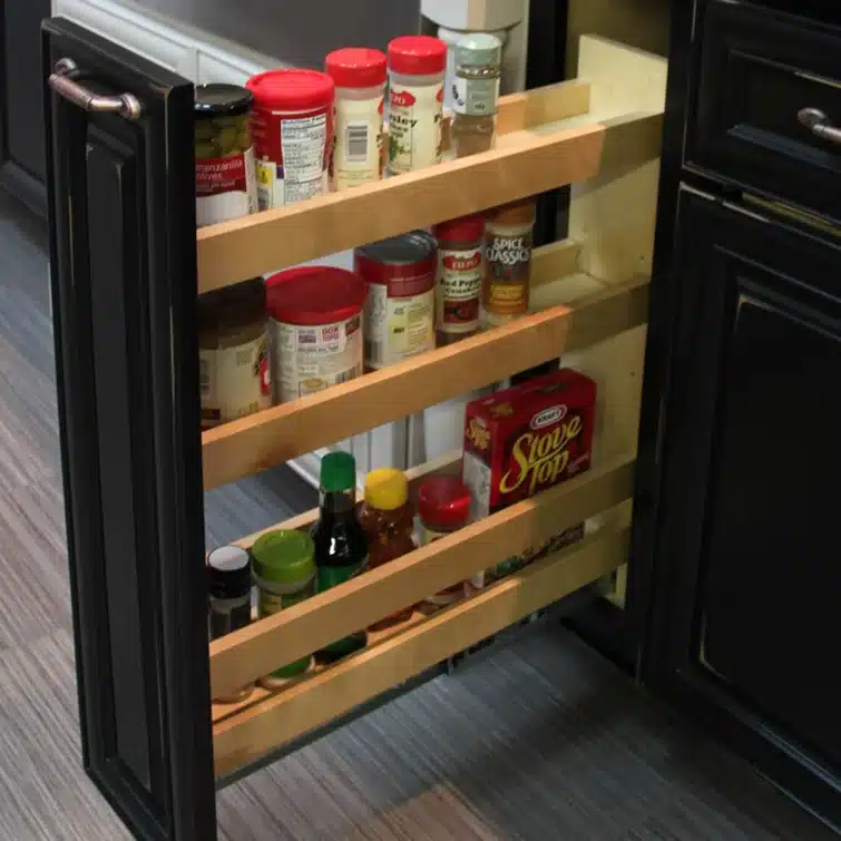 Install Pull-Out Shelves to Easily Access Items in the back of the cabinet