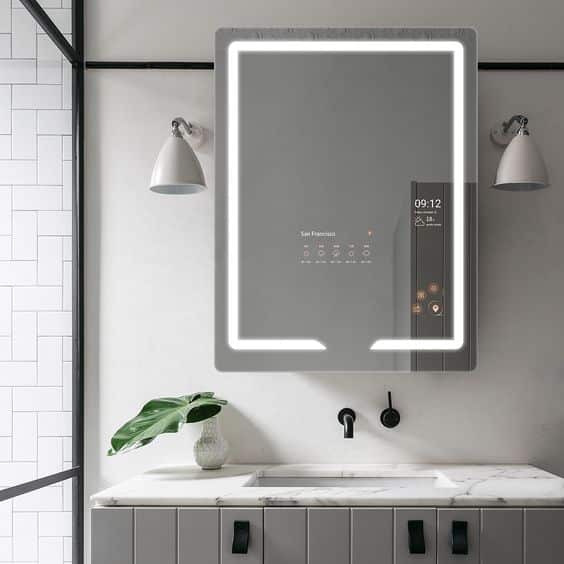digital shower controls with smart mirrors