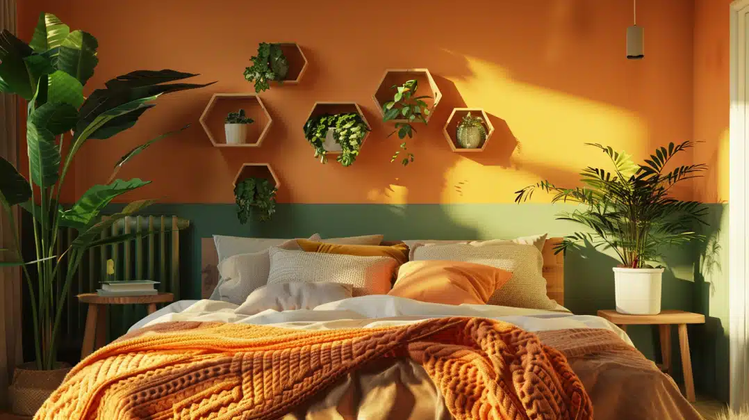 orange bedroom decor