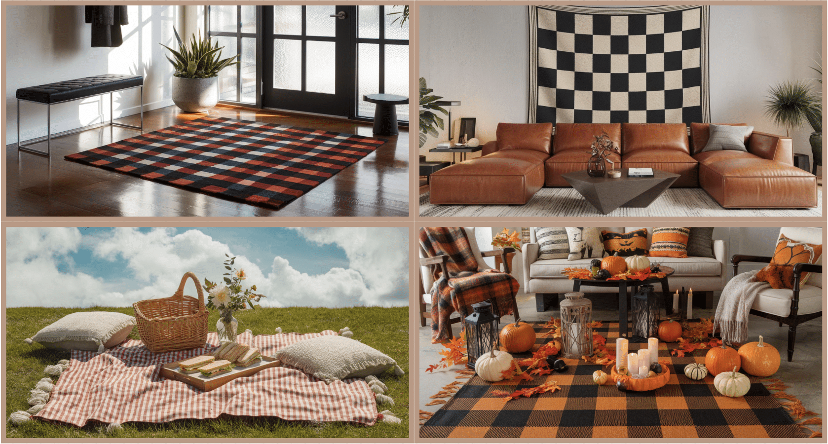 checkered rug