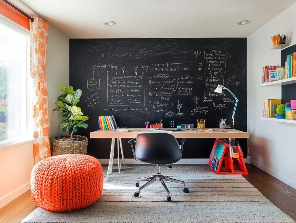 Black Chalkboard Paint Wall for Notes and Planning
