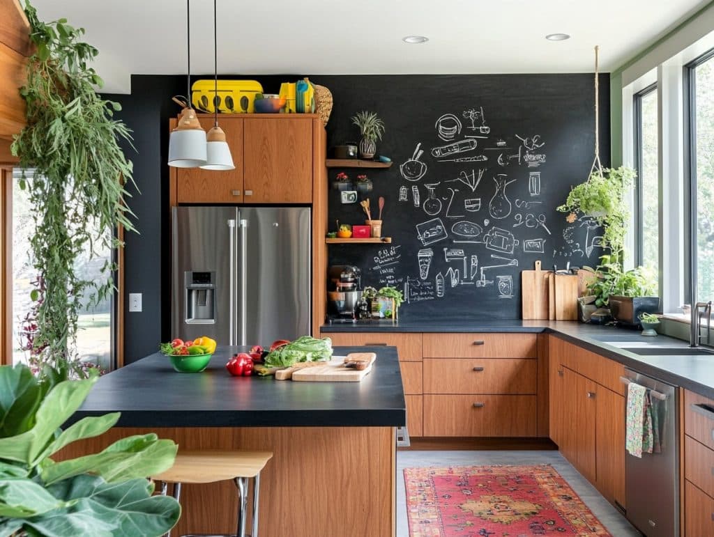 Black Chalkboard Paint Wall for a Writable Surface