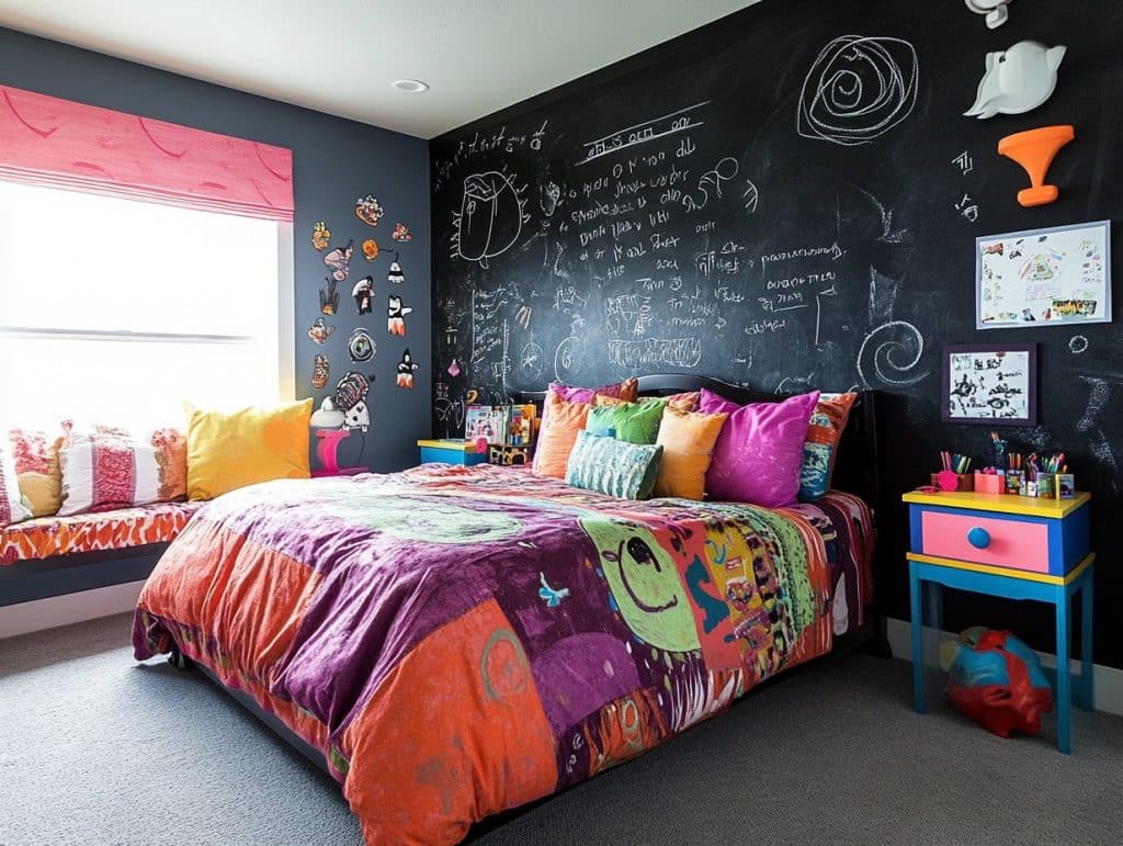 Black Chalkboard Wall for Creativity in Kids’ Rooms
