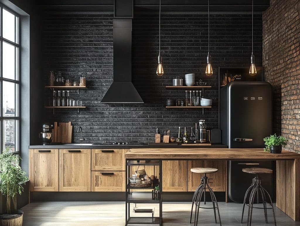 Black-Painted Brick for a Vintage Look