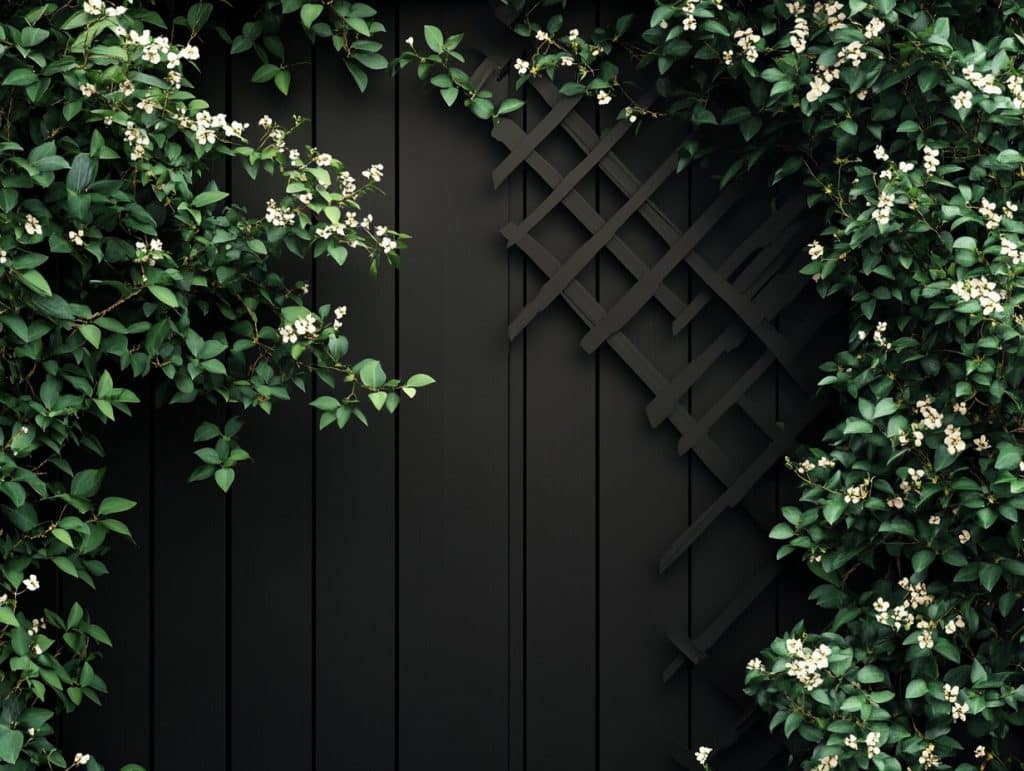 Black Trellis Wall for Climbing Plants