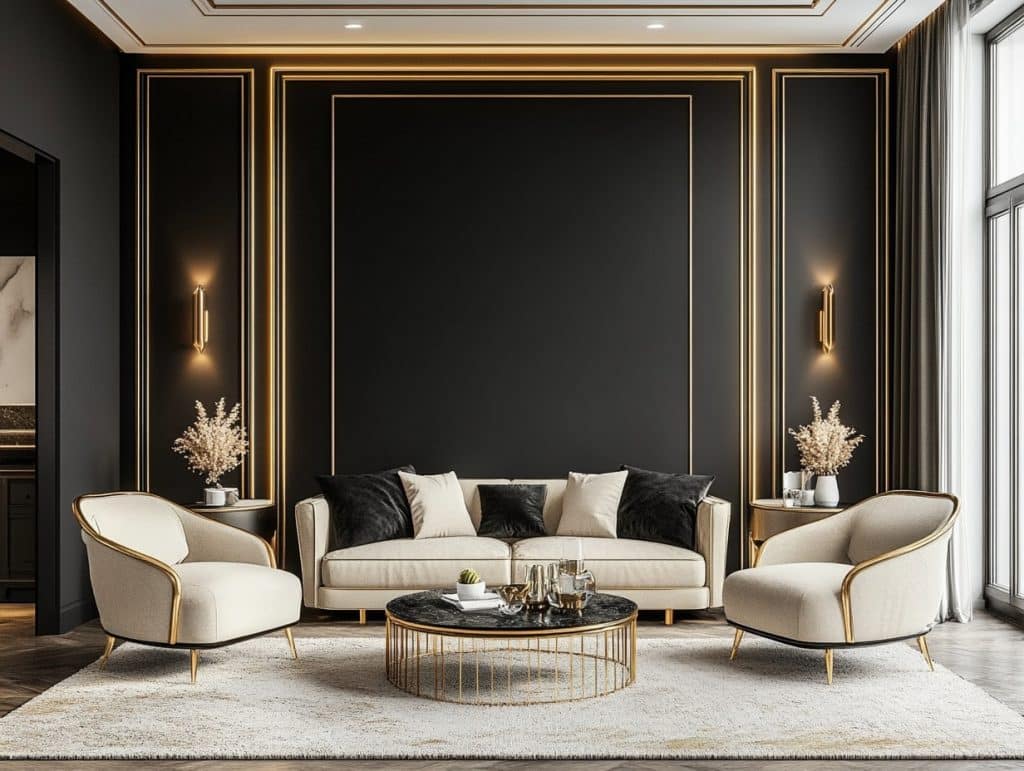 Matte Black with Gold Trim