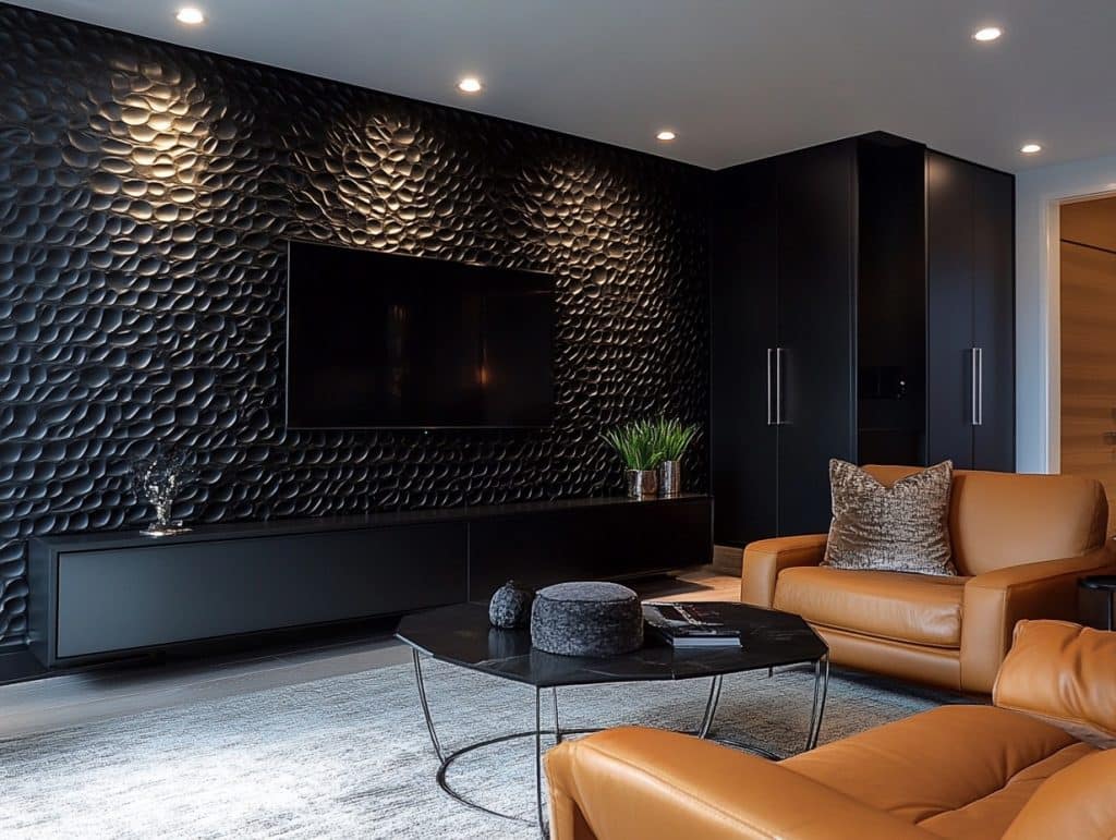Textured Black Wallpaper for a Modern Vibe
