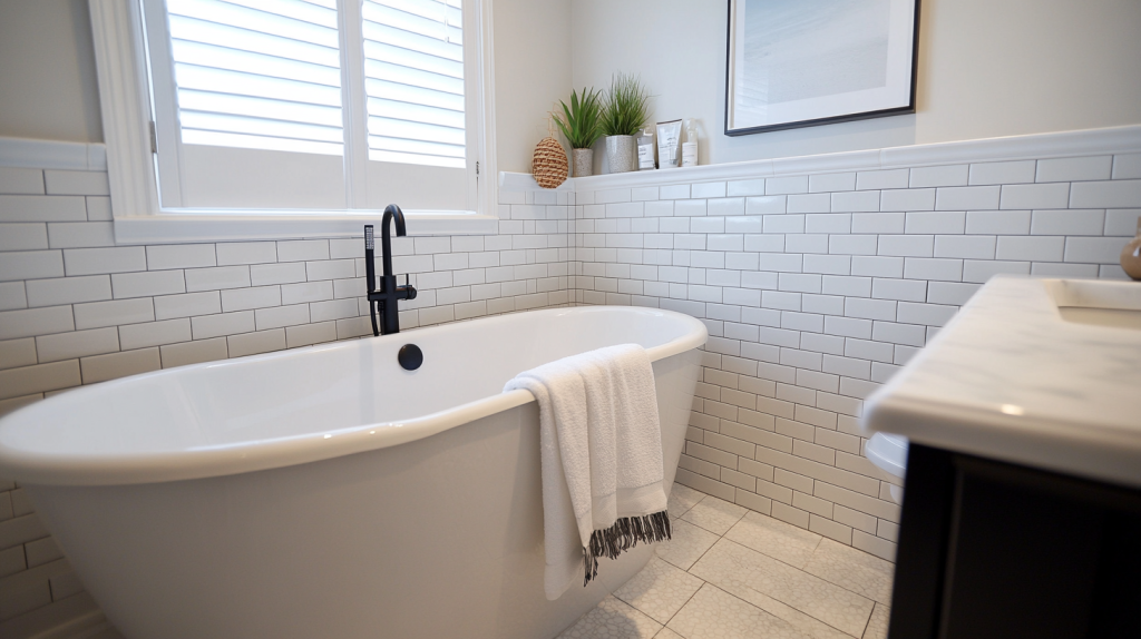 Top 17 Ideas for Modern Half Tiled Bathroom Walls - A House in the Hills