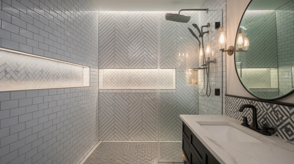 View of 31 Tile Patterns for Shower Walls: Design Ideas - A House in the Hills