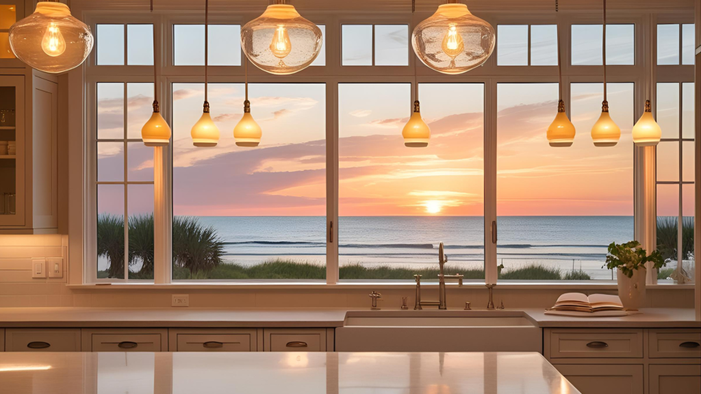 Choose Soft, Warm Lighting to Evoke a Beach Sunset Glow
