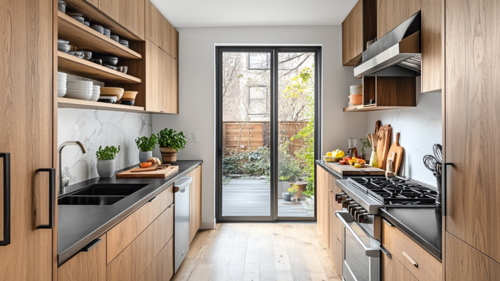 Galley Kitchen with Vertical Storage