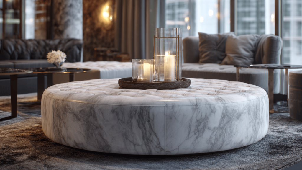 Marble Top Ottoman