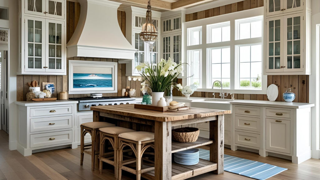 Reclaimed Wood Island for Natural Texture