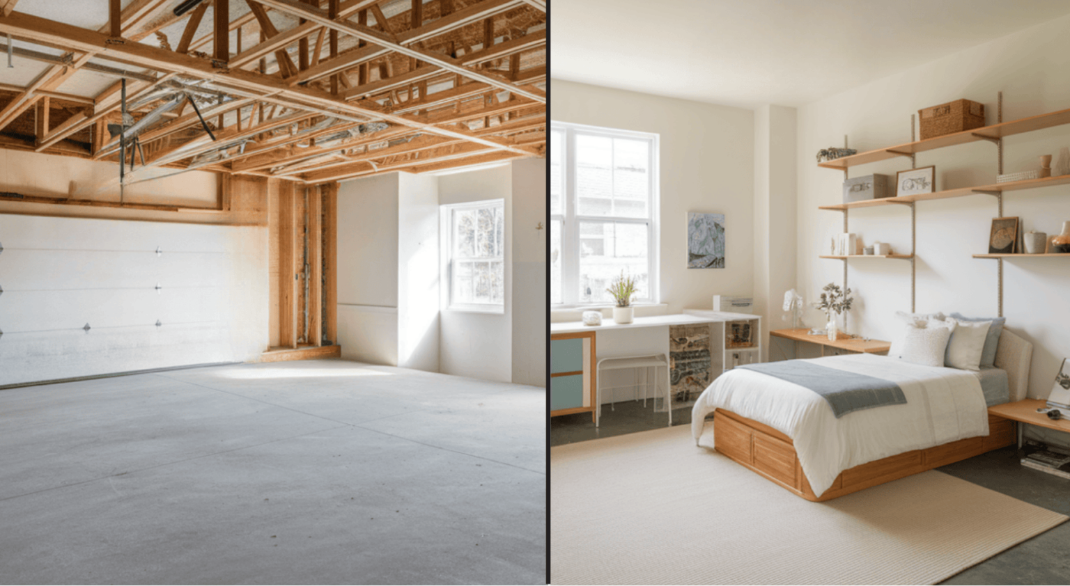 Garage Into Bedroom Before-and-After: Makeovers and Guide - A House in ...