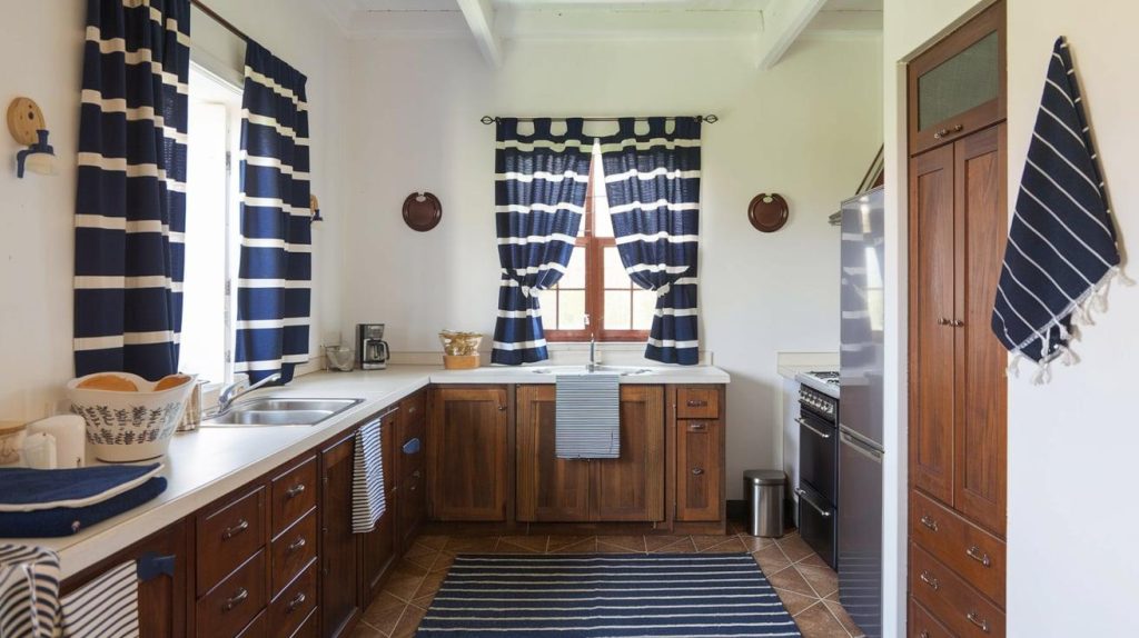 Use Navy Blue and White Striped Patterns in Accessories