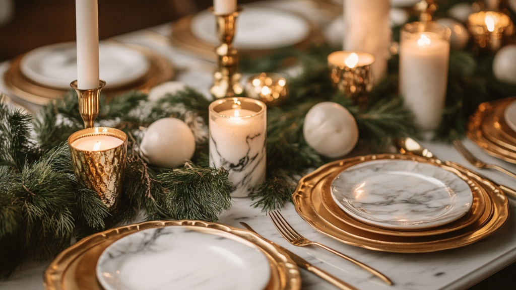 Brass and Marble Accents