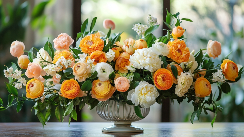 Citrus-Inspired Floral Arrangement
