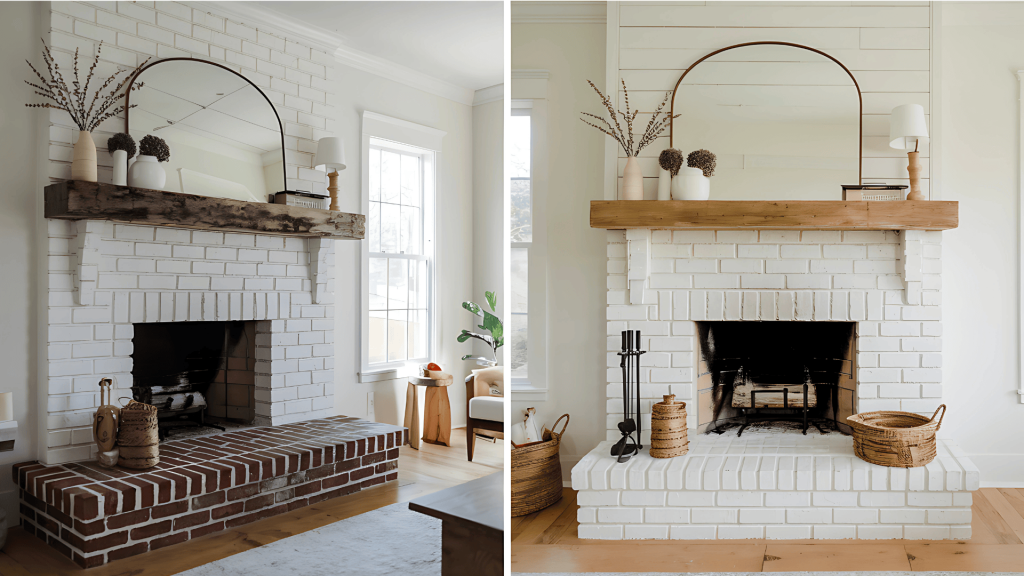 Exposed Brick with New Mantel
