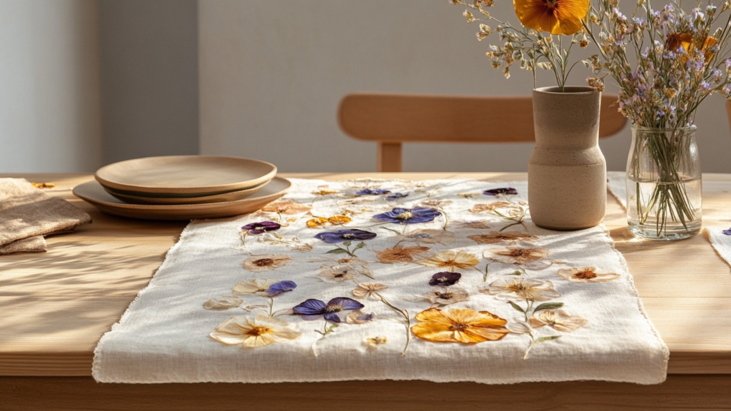 Floral-Pressed Table Linens
