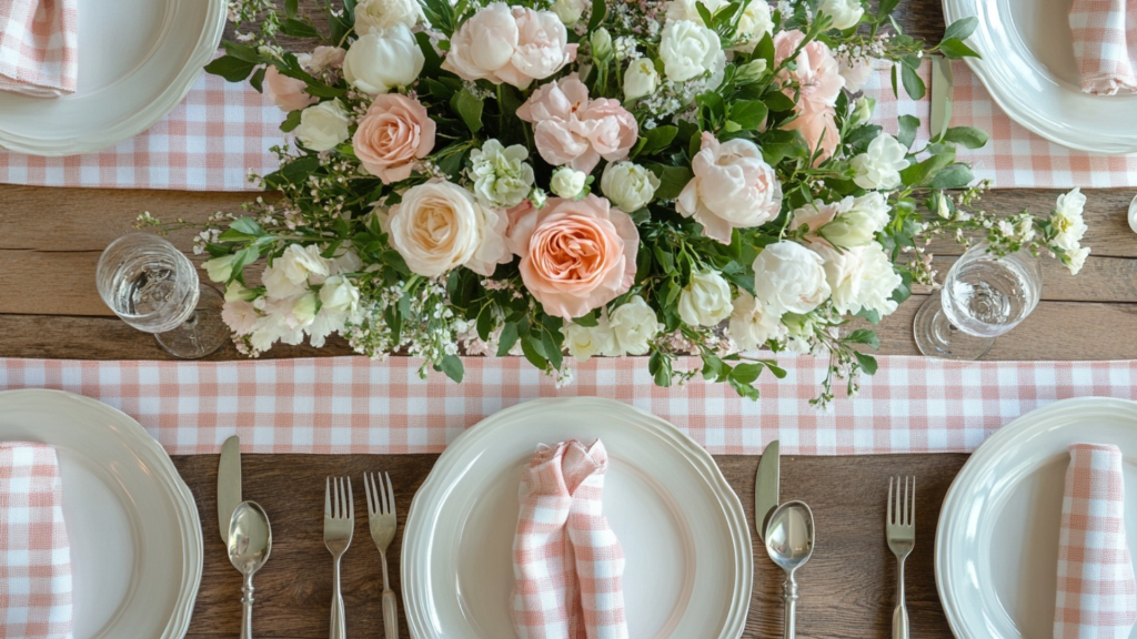 Gingham Check Table Settings