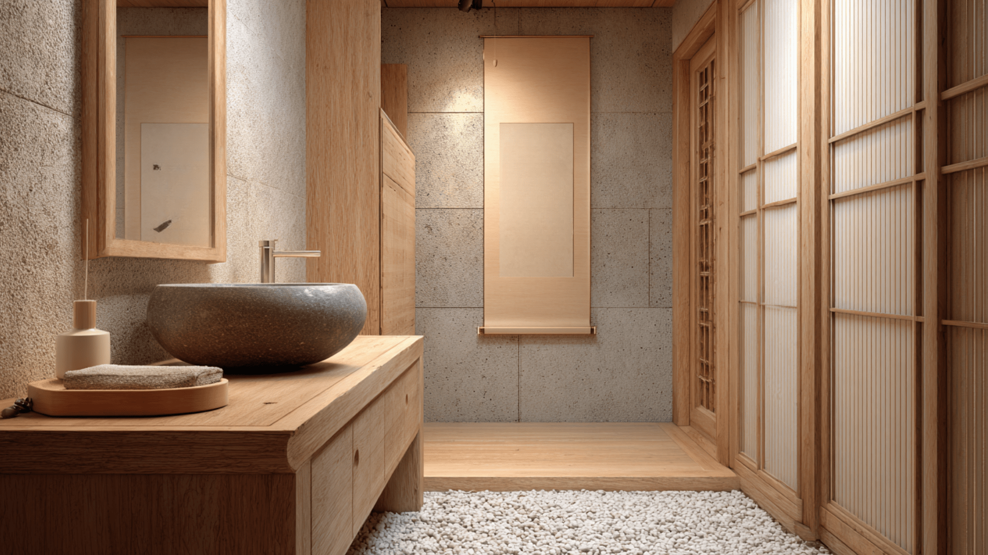 Japanese Minimalist Zen Bathroom