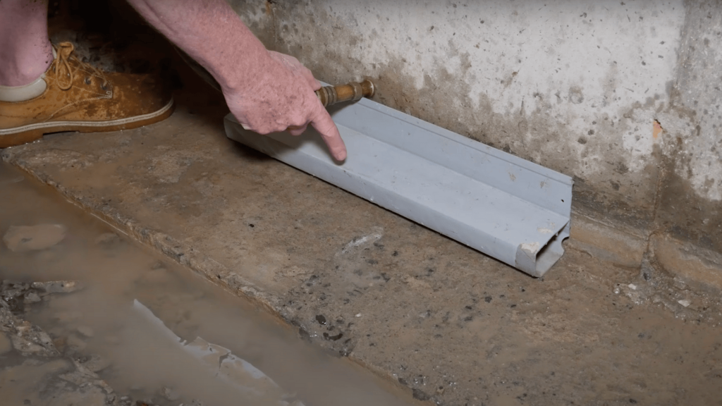 Excavate Below the Floor and Set Drain Depth