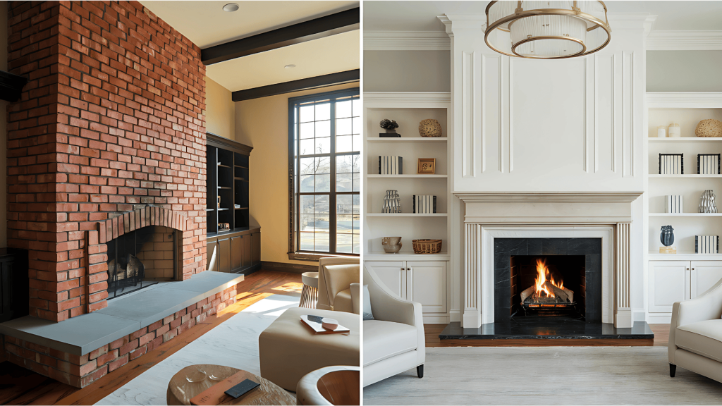 Stone Surround and Painted Hearth