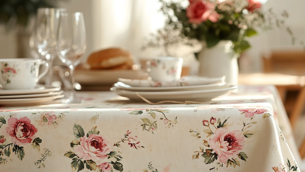 Vintage Floral Tablecloth