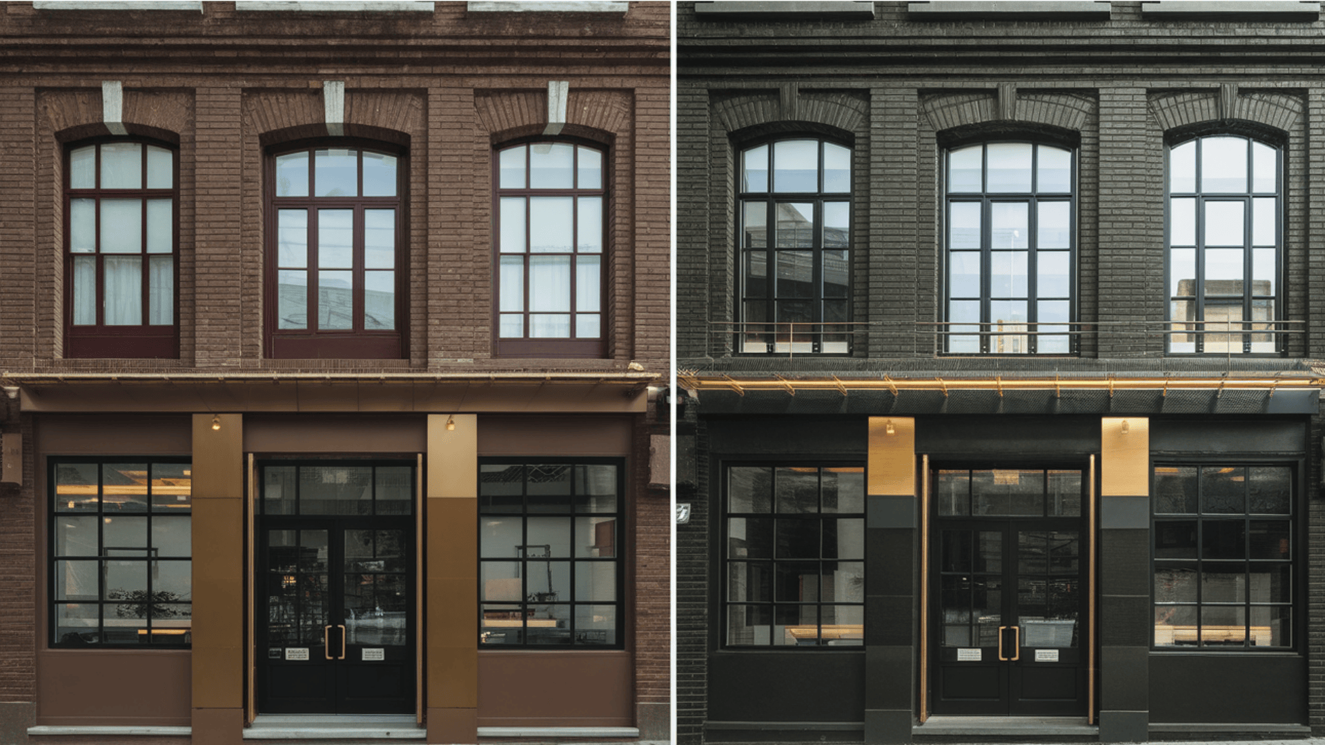 Brown Brick to Matte Black with Brass Accents