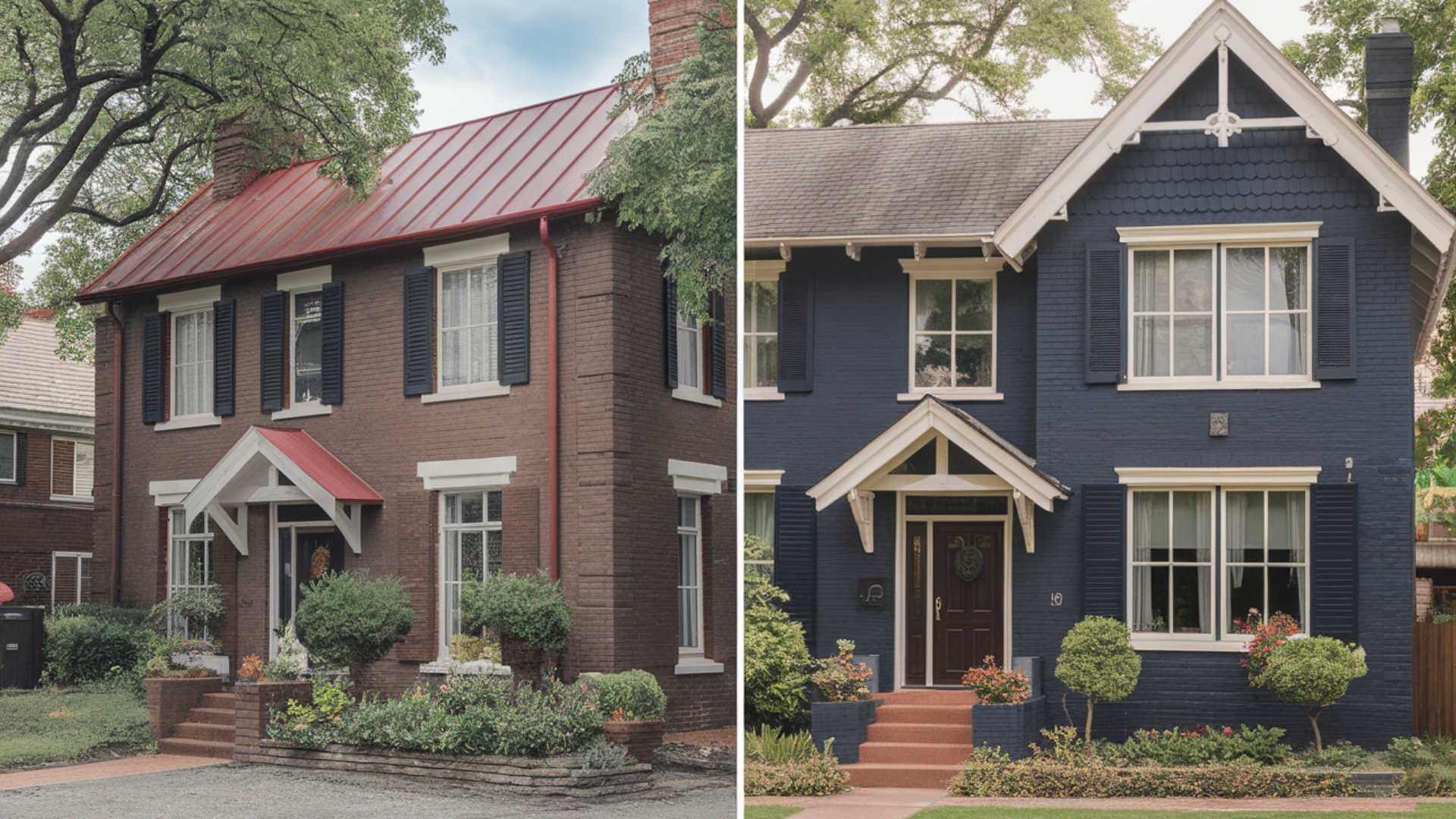 Brown Brick to Navy Blue