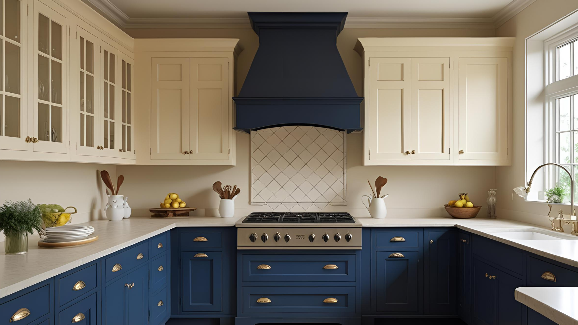 dark-blue-cream-upper-cabinets