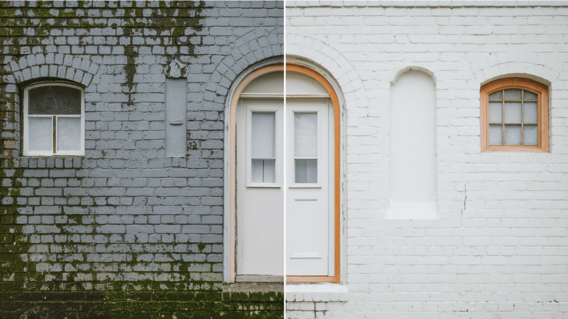 Gray Brick to Bright White with Light Wood