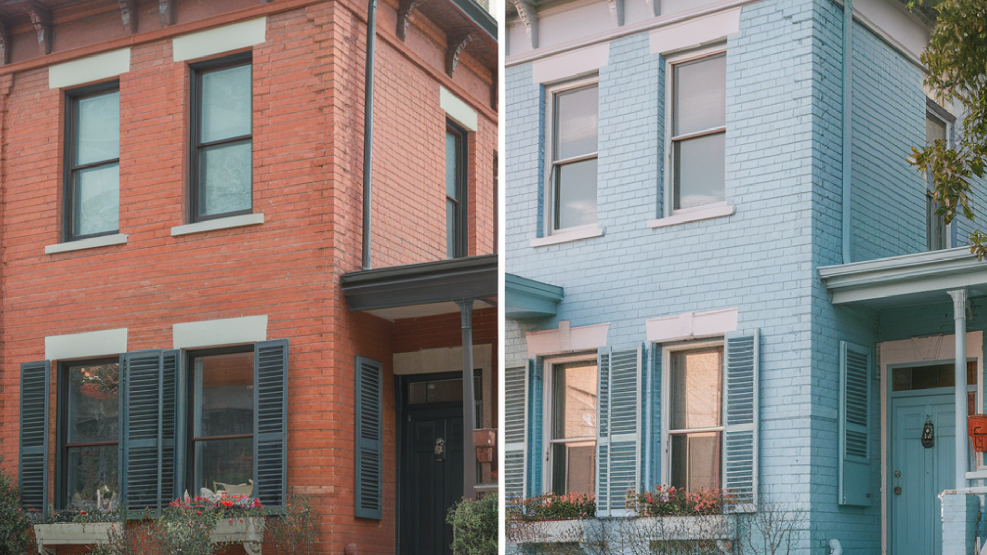 Orange Brick to Dusty Blue