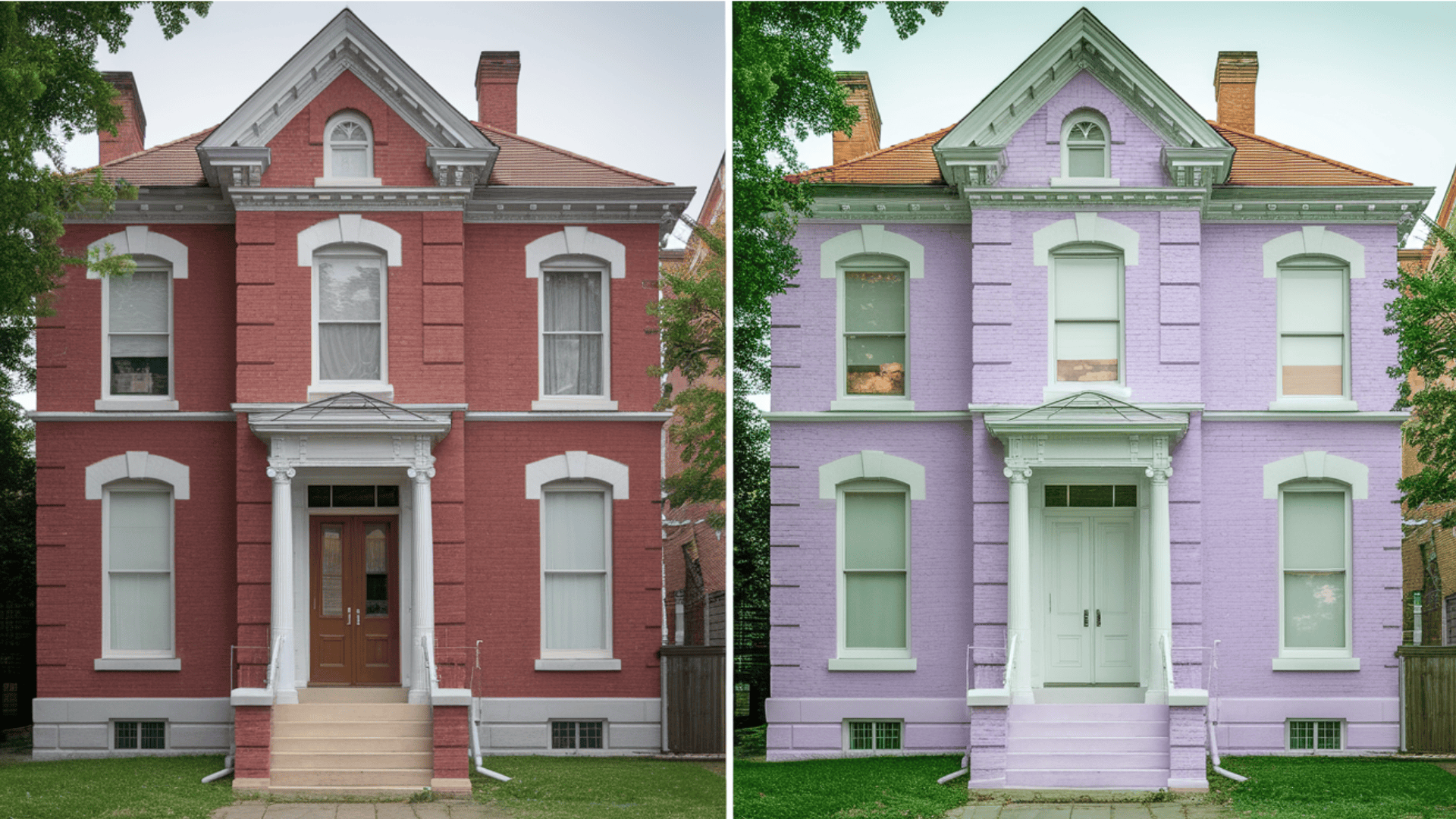 Red Brick to Soft Lavender