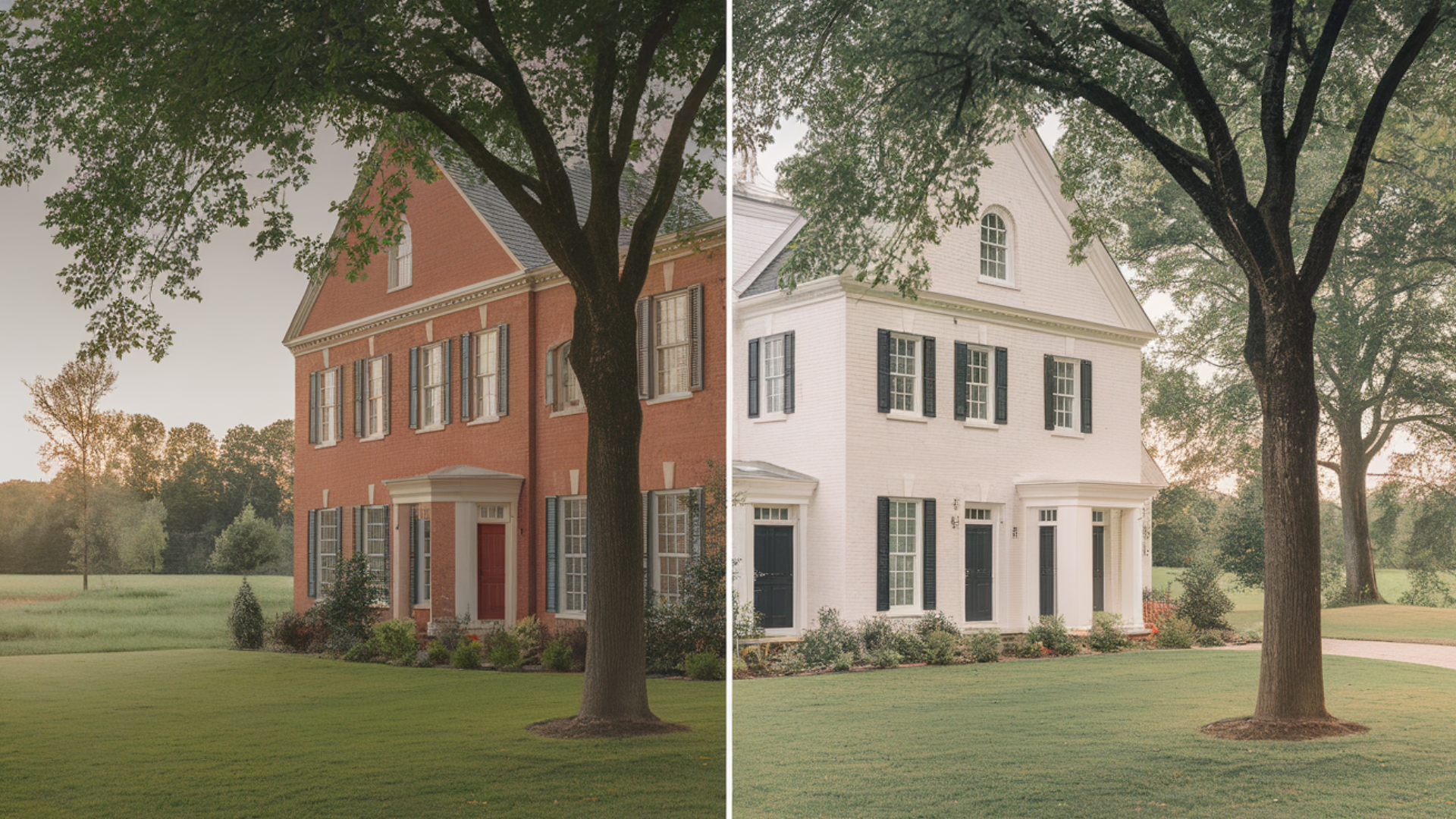 Red Brick to Soft White with Black Trim