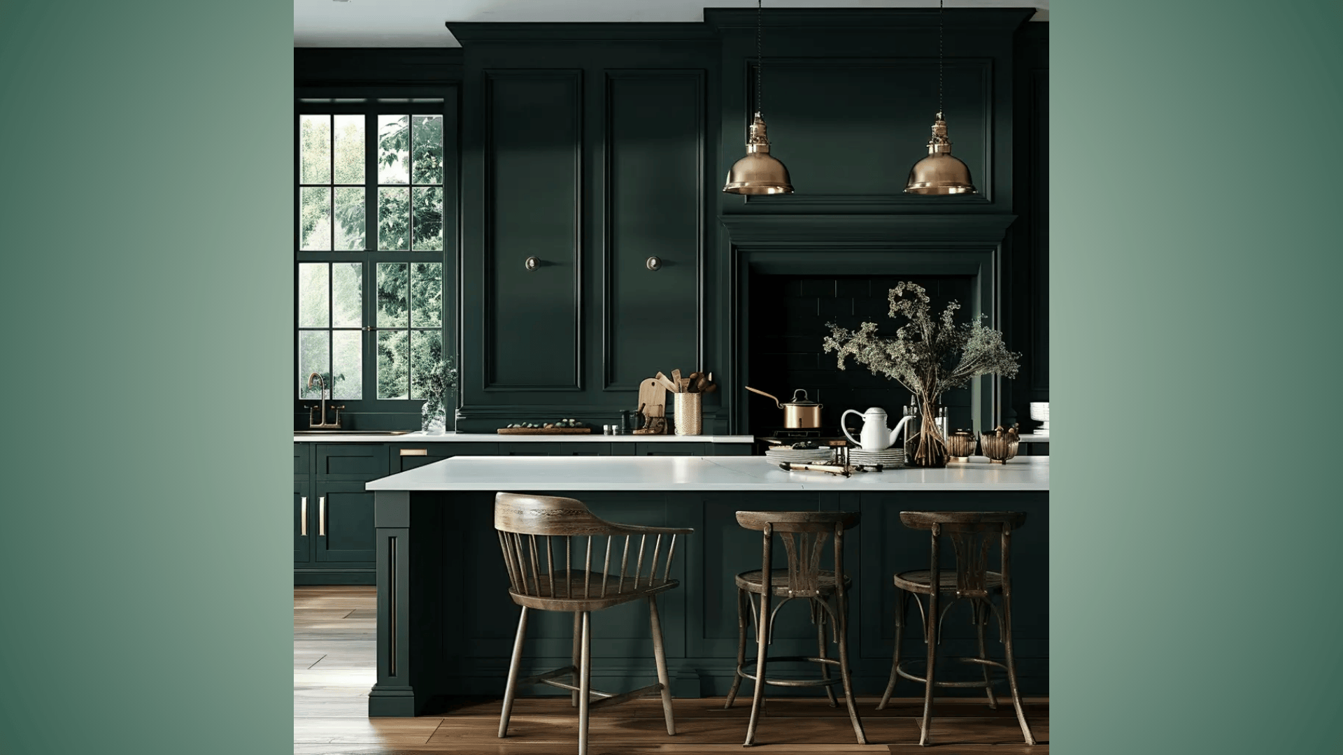 hunter green fall decor