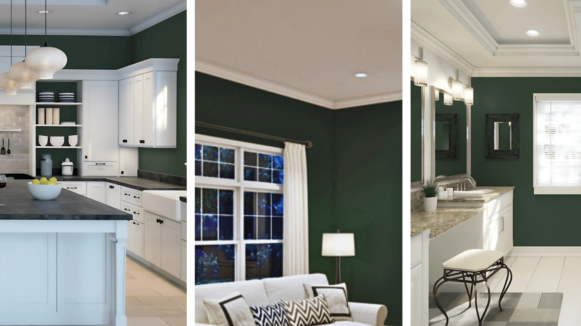 hunter green interiors