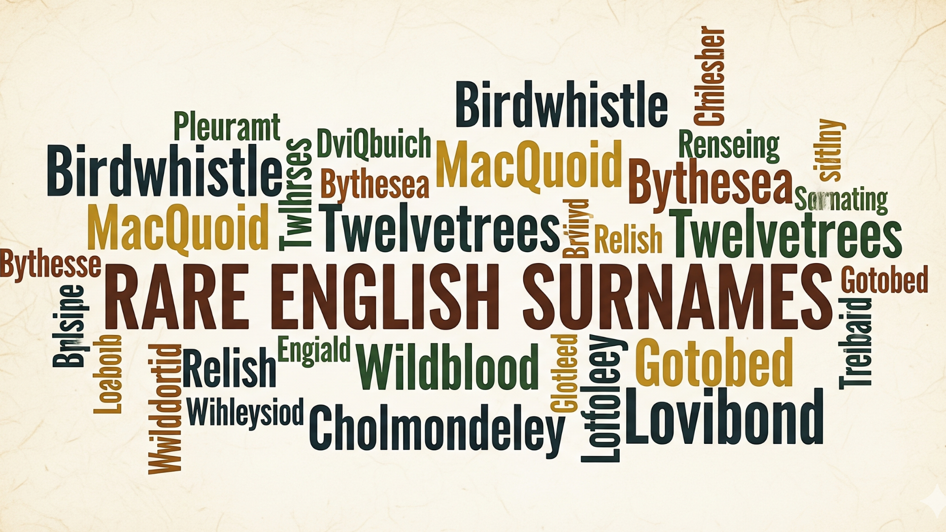 list rare english surname