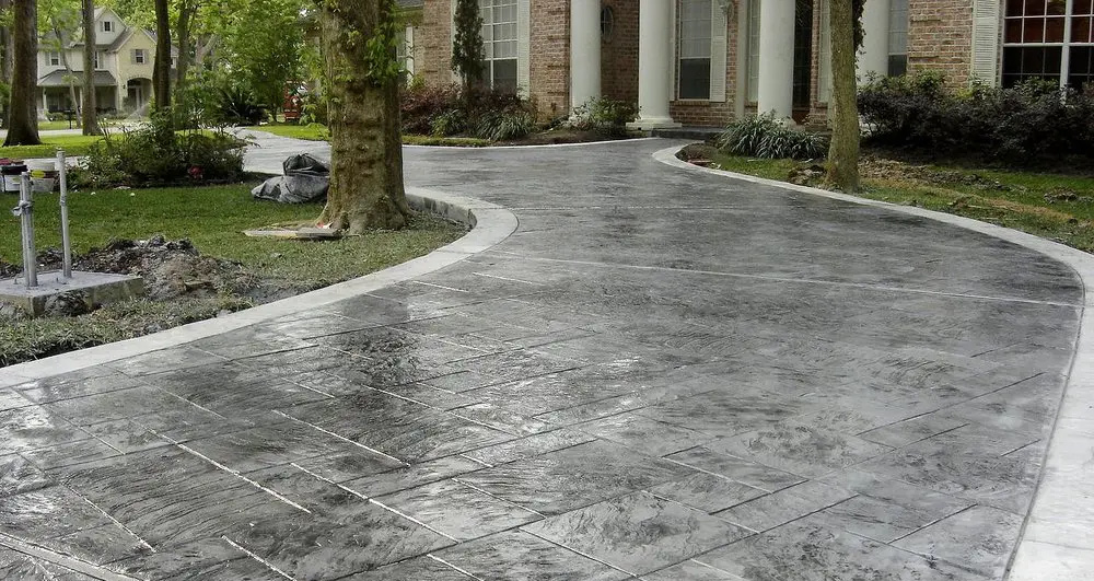 Modern Stamped Concrete Driveway