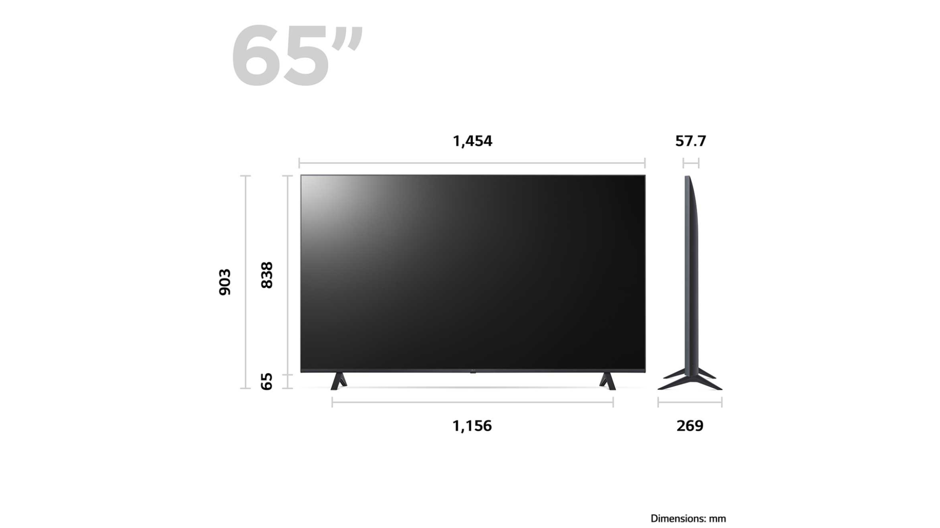 LG 65-inch OLED Size and TV Box Dimensions Full Guide - A House in the ...