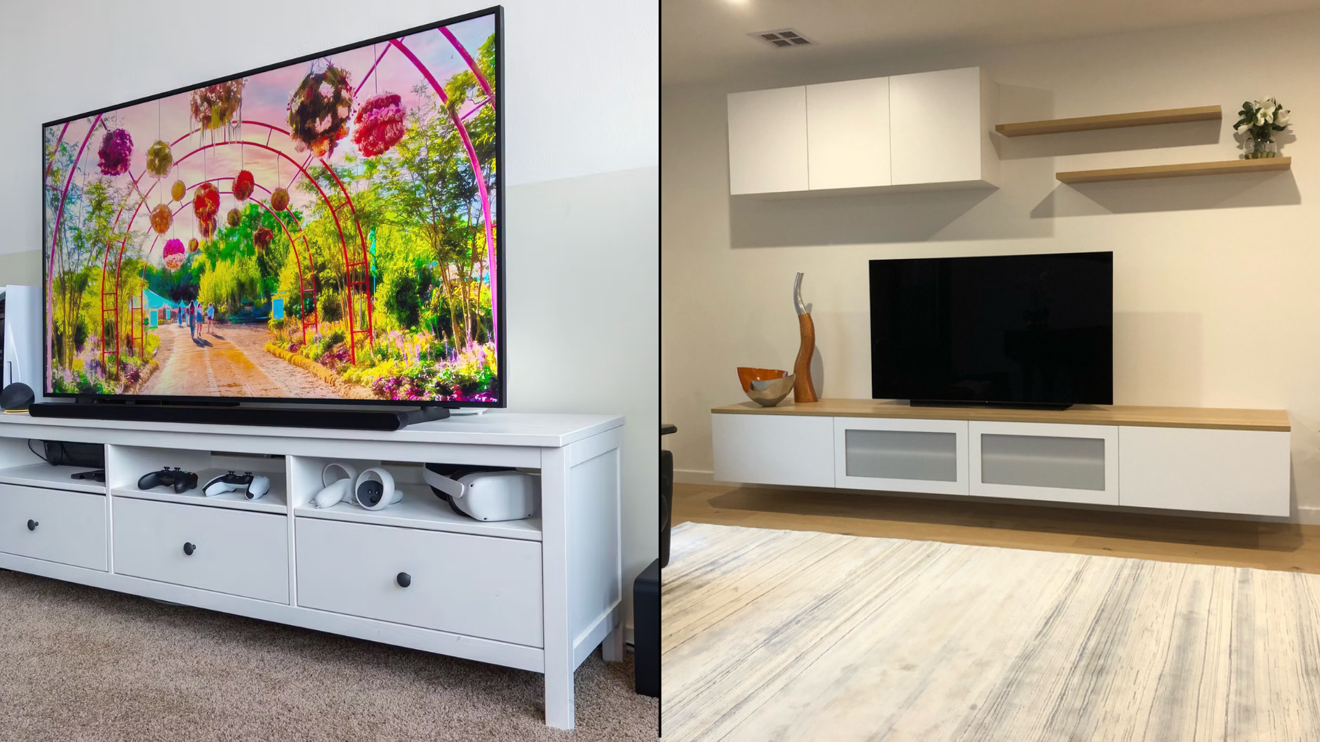 Samsung 65-inch Frame vs standard TV size comparison